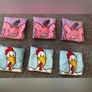 Pig and chicken kids bean bag set